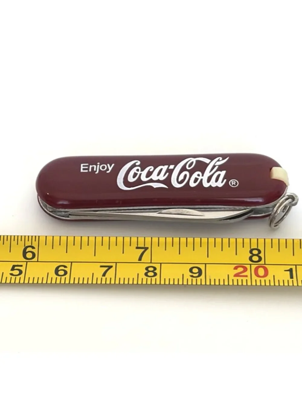 Vintage Coca-Cola Swiss Army Style Keychain Pocket Knife Scissors File w/ Box